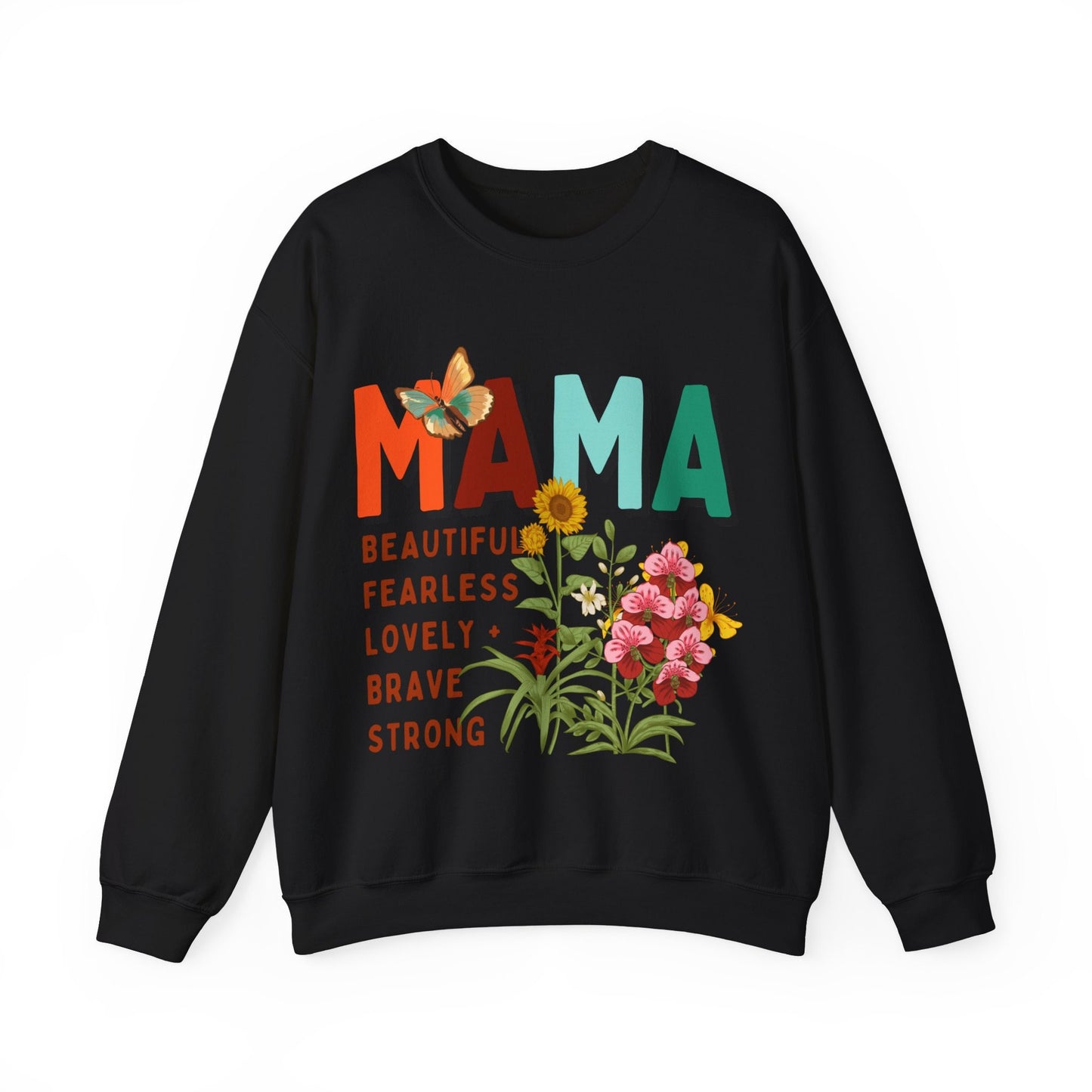Mama: beautiful, fearless, lovely, brave & strong Women's Heavy Blend™ Crewneck Sweatshirt