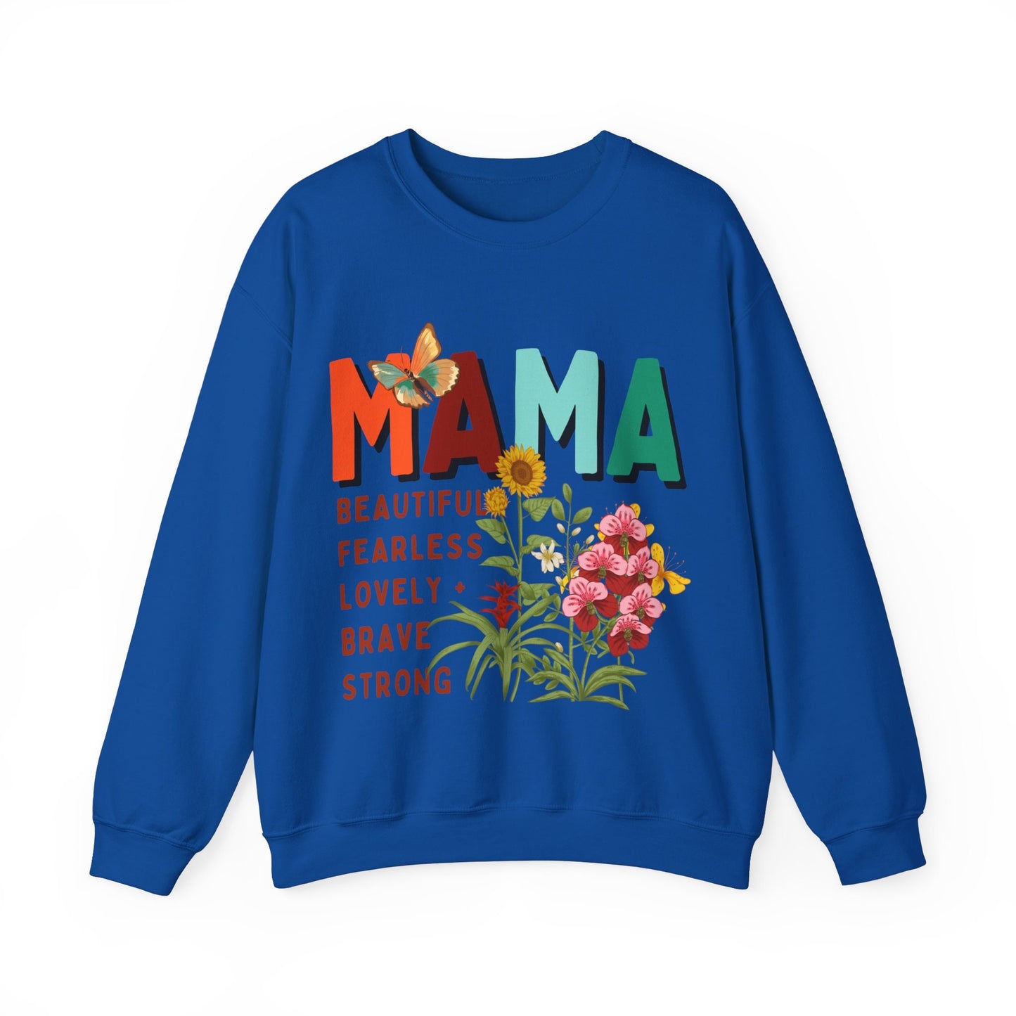 Mama: beautiful, fearless, lovely, brave & strong Women's Heavy Blend™ Crewneck Sweatshirt