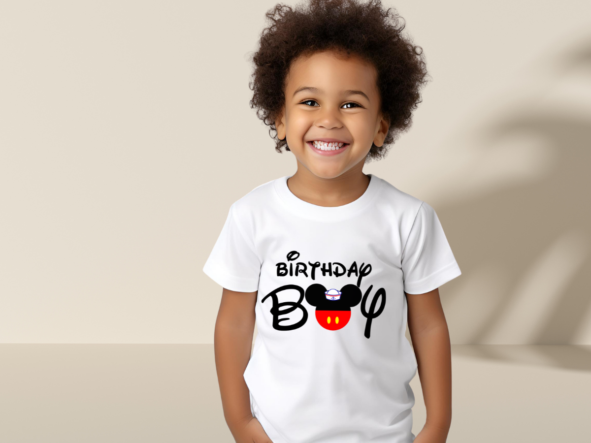 Custom Birthday Boy Toddler Short Sleeve Tee